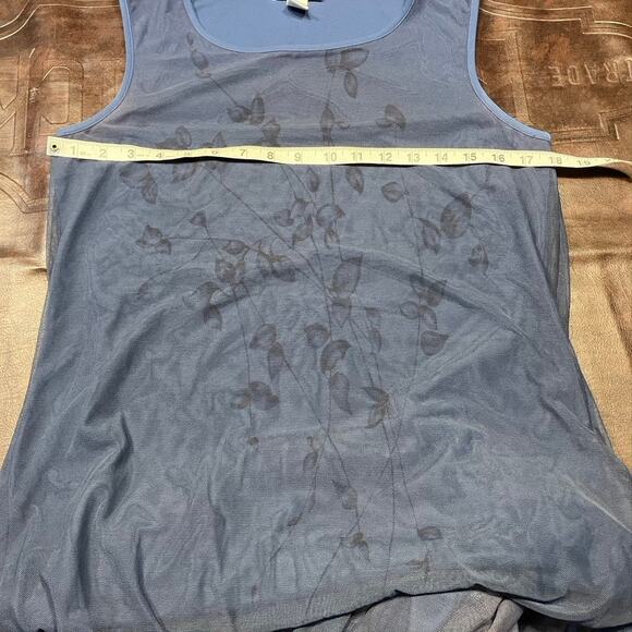 Vintage Tyler Boe Maxi Sheath Dress‎ Womens M Blue Floral Mesh Spring Summer - Picture 13 of 14